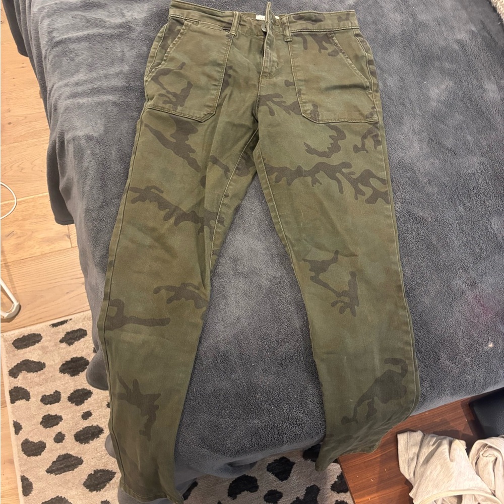 Sanctuary Women's Olive Green Camo Boot Cut Jeans
